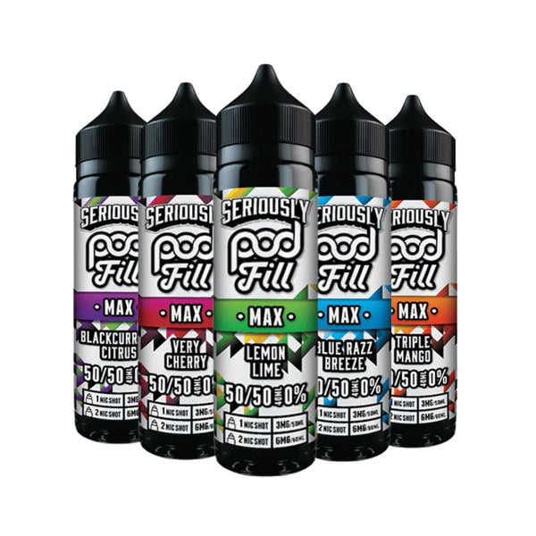 Seriously Pod Fill Max 40ml 50/50 0mg Shortfills by Doozy